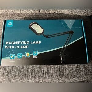 NEW 10X Rectangle Magnifying Glass with Light and Clamp.